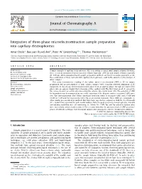 Integration of Three-Phase Microelectroextraction Sample Preparation Into Capillary Electrophoresis