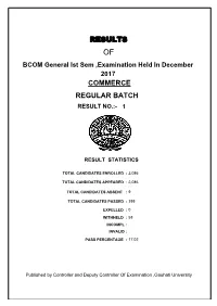 Results Commerce Regular Batch