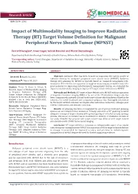RT) Target Volume Definition for Malignant Peripheral Nerve Sheath Tumor (MPNST