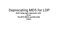 Whither Deprecating TCP-MD5? a Light Dose of Reality Vs