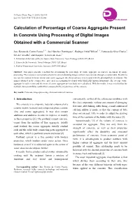 Calculation of Percentage of Coarse Aggregate Present in Concrete Using Processing of Digital Images Obtained with a Commercial Scanner