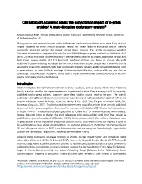 Can Microsoft Academic Assess the Early Citation Impact of In-Press Articles? a Multi-Discipline Exploratory Analysis1