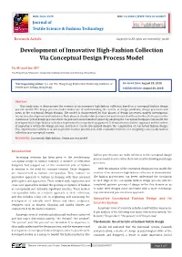 Development of Innovative High-Fashion Collection Via Conceptual Design Process Model