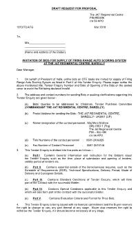 DRAFT REQUEST for PROPOSAL the JAT Regimental Centre PIN