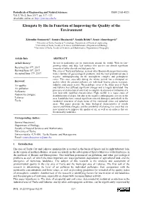 Elongata Sy Hu in Function of Improving the Quality of the Environment