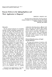 Enzyme Defects in the Sphingolipidoses and Their Application to Diagnosis*