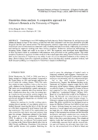 Guastavino Dome Analysis: a Comparative Approach for Jefferson’S Rotunda at the University of Virginia