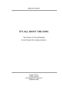 It's All About the Song