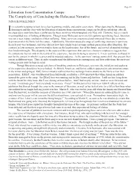 Liberation from Concentration Camps: the Complexity of Concluding the Holocaust Narrative NINA KOVALENKO