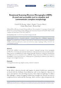 Rotational Scanning Electron Micrographs (Rsem): a Novel and Accessible Tool to Visualize and Communicate Complex Morphology