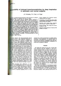 Rsibility of Induced Bronchoconstriction by Deep Inspiration in Asthmatic and Normal Subjects