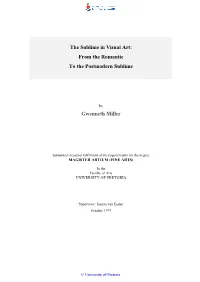 The Sublime in Visual Art: from the Romantic to the Postmodern Sublime