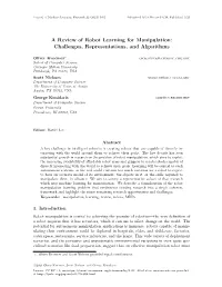 A Review of Robot Learning for Manipulation: Challenges, Representations, and Algorithms
