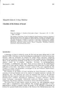 Checklist of the Iichens of Israel