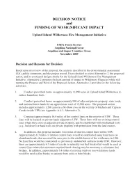 DECISION NOTICE and FINDING of NO SIGNIFICANT IMPACT