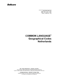 Geographical Codes Netherlands