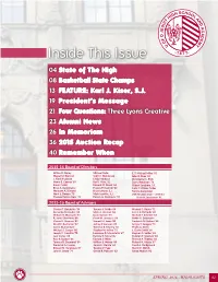 Inside This Issue 04 State of the High 08 Basketball State Champs 13 FEATURE: Karl J