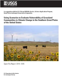 Using Scenarios to Evaluate Vulnerability of Grassland Communities to Climate Change in the Southern Great Plains of the United States