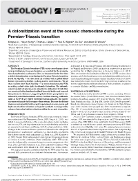 A Dolomitization Event at the Oceanic Chemocline During the Permian-Triassic Transition Mingtao Li1, Haijun Song1*, Thomas J