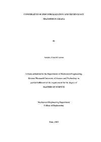 Constraints of Industrialization and Technology