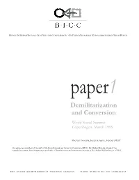 Demilitarization and Conversion