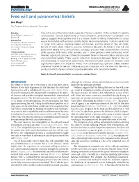Free Will and Paranormal Beliefs