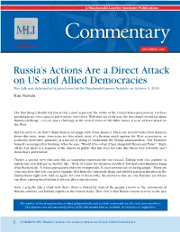 Russia's Actions Are a Direct Attack on US and Allied Democracies