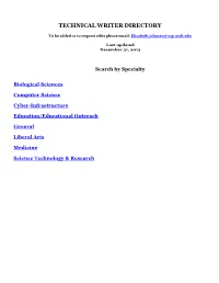 Technical Writer Directory