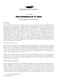 The Conversion of T.S. Eliot