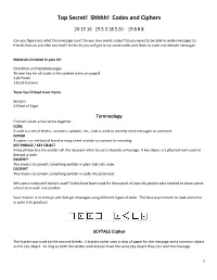 Top Secret! Shhhh! Codes and Ciphers