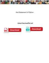 And Statement in Python Morphine