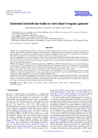 Extended Schmidt Law Holds for Faint Dwarf Irregular Galaxies Sambit Roychowdhury1, Jayaram N