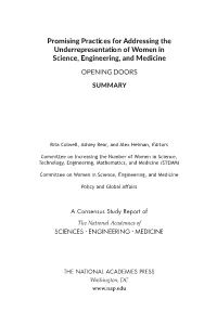 Promising Practices for Addressing the Underpresentation of Women In
