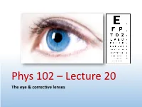 The Eye & Corrective Lenses