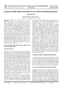Analysis of FHSS-CDMA with QAM-64 Over AWGN and Fading Channels Prashanth G S1