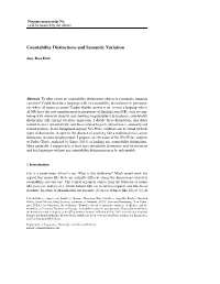 Countability Distinctions and Semantic Variation