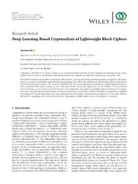 Deep Learning-Based Cryptanalysis of Lightweight Block Ciphers