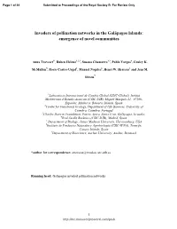 Invaders of Pollination Networks in the Galápagos Islands: Emergence of Novel Communities