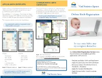 Online Birth Registration on Special Certificate Paper with Unique Security Features