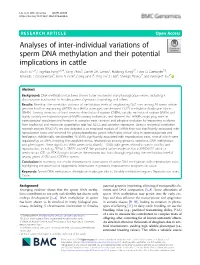 Analyses of Inter-Individual Variations of Sperm DNA Methylation and Their Potential Implications in Cattle Shuli Liu1,2†, Lingzhao Fang2,3,4†, Yang Zhou5, Daniel J.A