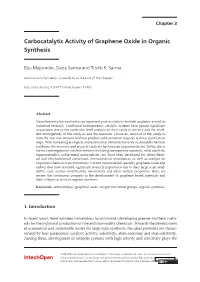 Carbocatalytic Activity of Graphene Oxide in Organic Synthesis