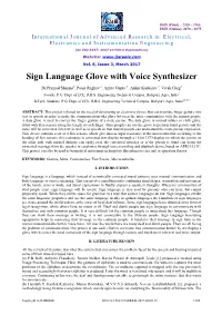 Sign Language Glove with Voice Synthesizer