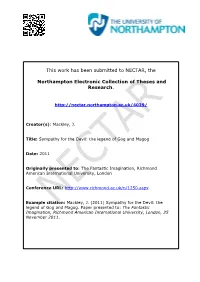 This Work Has Been Submitted to NECTAR, the Northampton