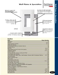 Wall Plates & Specialties Index