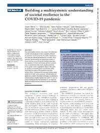 Building a Multisystemic Understanding of Societal Resilience to the COVID-19 Pandemic