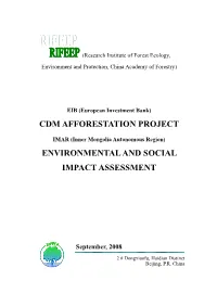 Cdm Afforestation Project Environmental and Social