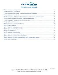 Fall 2014 Course Schedule