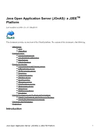 Java Open Application Server (Jonas): a J2EETM Platform