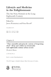 Lifestyle and Medicine in the Enlightenment; the Six Non