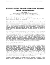 Michelle Alexander's Operational Whitewash the New Jim Crow Reviewed